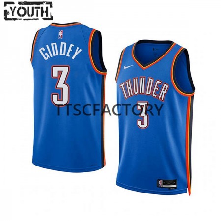 Maillot Basket Oklahoma City Thunder Josh Giddey 3 Nike 2022-23 Icon Edition Bleu Swingman - Enfant